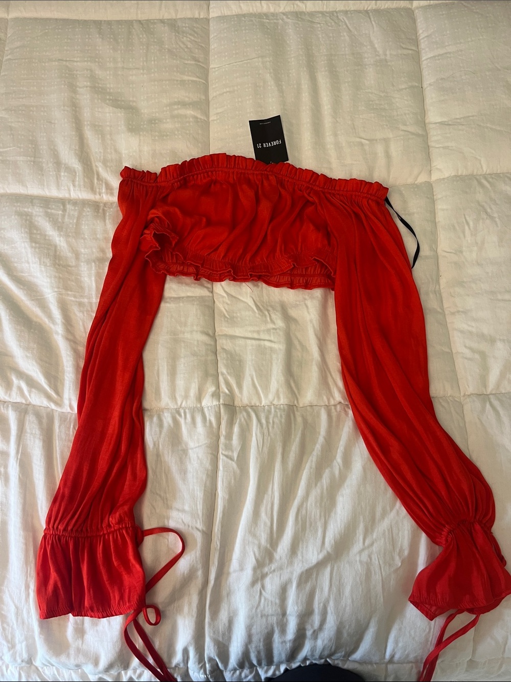 Red cropped top